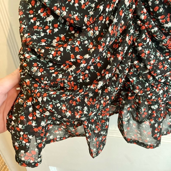 Black & Red Rose Floral Mini Dress - Picture 6 of 13